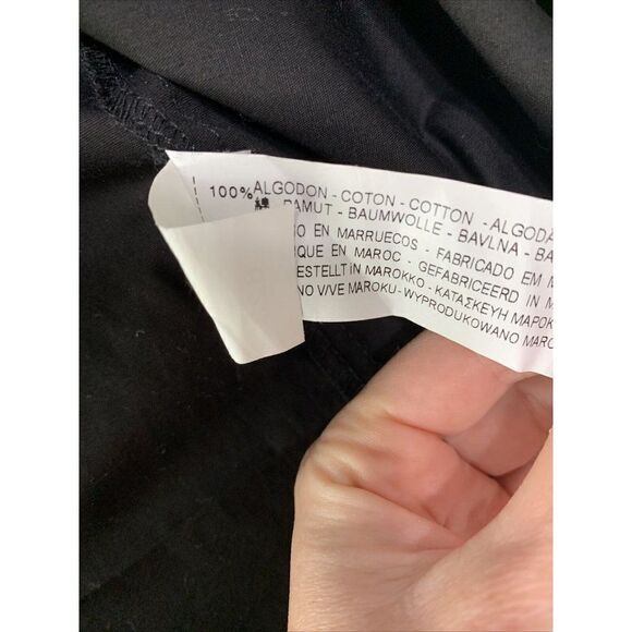 Zara Womens Solid Black Short Sleeve Button Down Top Dress Shirt Small - Picture 6 of 6